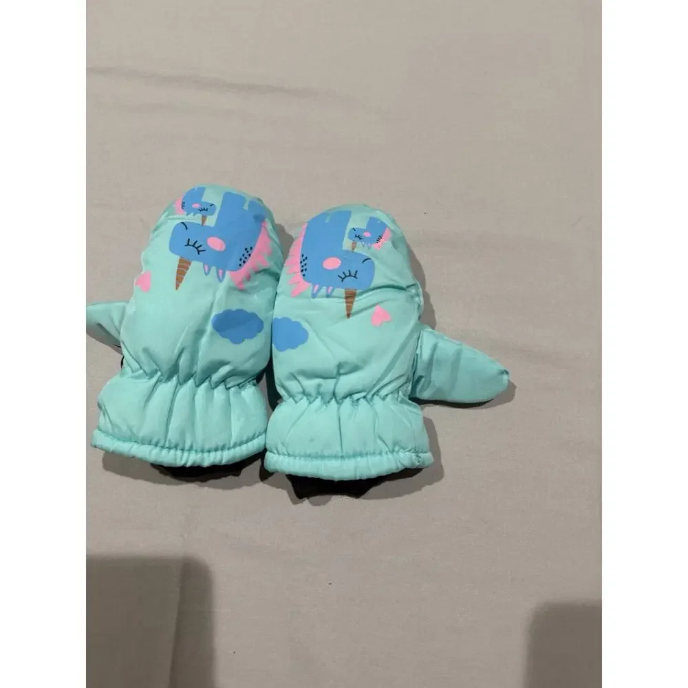 Girls Unisex Mittens Blue & Pink Animal Print Cartoon Animals Polyester One Size